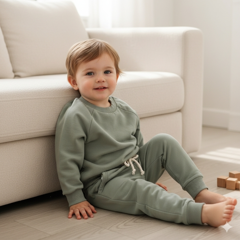 Organic Cotton Kids' Jogger Set: Gender Neutral, Soft French Terry - 2T, 3T, 4T